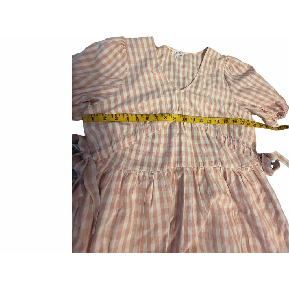 Calista Pink and White Gingham Dress - Size M - Picture 5 of 14